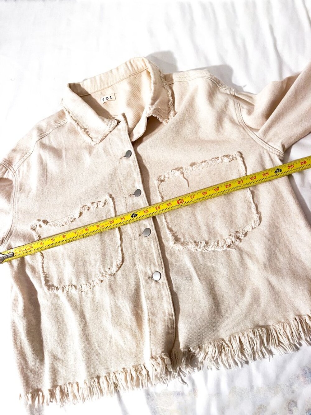 POL Frayed Edge Jacket Shacket Large - Picture 6 of 8